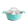 Saveur Selects Serie Voyage - Padella in ghisa - 25 cm - Con coperchio leggero - Blu Saveur - Adatta all'induzione - Padella di lusso