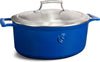 Saveur Selects Voyage Series - Ovale Braadpan - 30cm - Gietijzeren Pan - Met Dubbelwandig Lichtgewicht Deksel - Klassiek Blauw - Geschikt Voor Inductie - PFAS Vrij - Levenslange Garantie