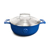 Saveur Selects Série Voyage - Casserole - 25 cm - Avec Couvercle Léger Double Paroi - Bleu Classique - Convient Pour Induction - Sans PFAS - Garantie à Vie