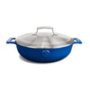 Saveur Selects Serie Voyage - Padella - 30 cm - Con coperchio leggero a doppia parete - Blu classico - Adatto per induzione - Senza PFAS - Garanzia a vita