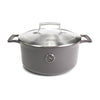 Saveur Selects Série Voyage - Cocotte en Fonte - 25 cm - Avec Couvercle Léger à Double Paroi - Gris - Convient à l'Induction - Sans PFAS - Garantie à Vie