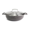 Saveur Selects Serie Voyage - Padella - 30 cm - Ghisa - Con coperchio leggero a doppia parete - Grigio - Adatto all'induzione - Senza PFAS - Garanzia a vita