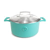 Saveur Selects Serie Voyage - Casseruola in ghisa - 25 cm - Con coperchio leggero a doppia parete - Blu Saveur - Adatto all'induzione - Senza PFAS - Garanzia a vita