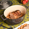 Saveur Selects Série Voyage - Casserole Ovale - 30cm - Avec Couvercle Léger Double Paroi - Casserole En Fonte - Gris - Adapté À L'Induction - Sans PFAS - Garantie À Vie