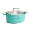 Saveur Selects Voyage Series - Casseruola ovale in ghisa - 30 cm - Casseruola con coperchio leggero a doppia parete - Saveur Blue - Adatta per l'induzione e tutte le altre fonti di calore